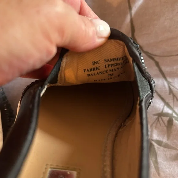 INC black beaded slip on sneakers.  EUC - Picture 3 of 6
